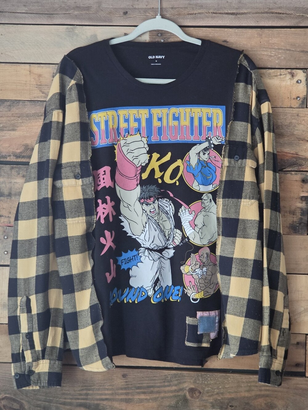 Upcycled  Black Street Fighter Graphic Top